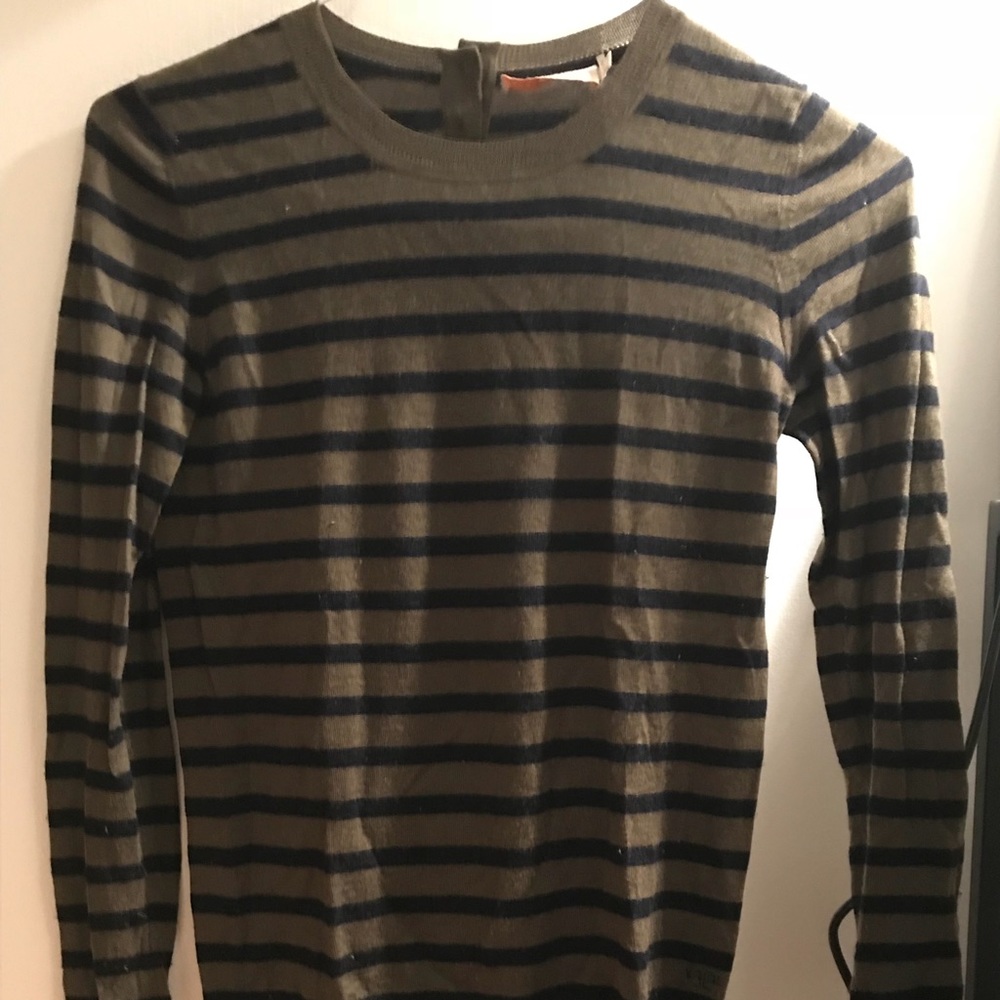 Tory Burch Stripe Iberia Cashmere Sweater, xs